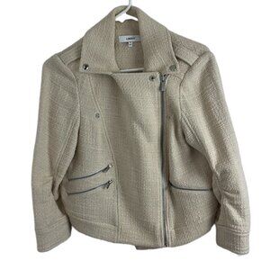 Likely Cream Moto Cotton Short Blazer
